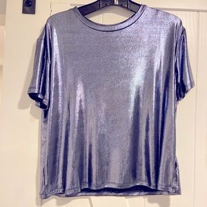 H&M Blue Metallic Tshirt